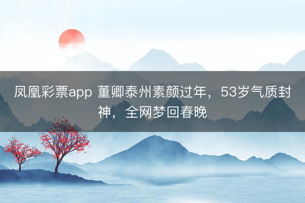 凤凰彩票app 董卿泰州素颜过年，53岁气质封神，全网梦回春晚