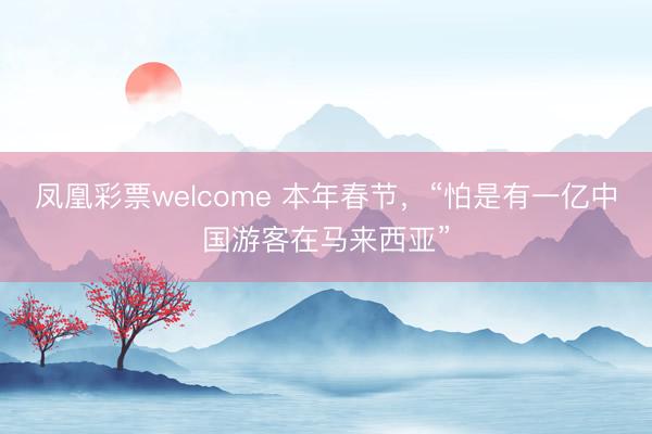凤凰彩票welcome 本年春节，“怕是有一亿中国游客在马来西亚”