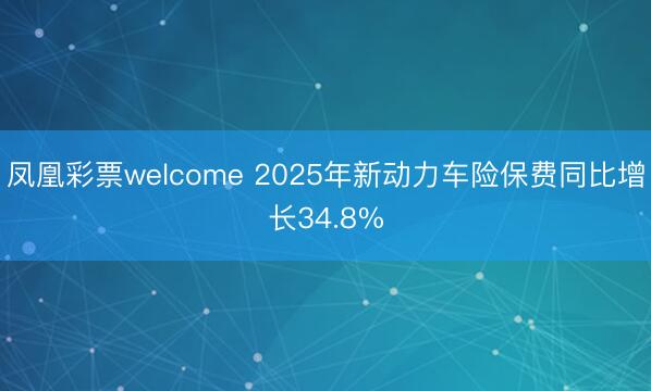 凤凰彩票welcome 2025年新动力车险保费同比增长34.8%