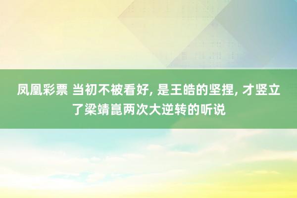 凤凰彩票 当初不被看好, 是王皓的坚捏, 才竖立了梁靖崑两次大逆转的听说