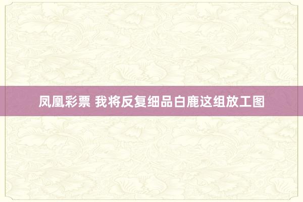 凤凰彩票 我将反复细品白鹿这组放工图