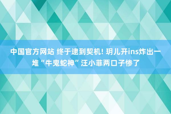 中国官方网站 终于逮到契机! 玥儿开ins炸出一堆“牛鬼蛇神”汪小菲两口子惨了
