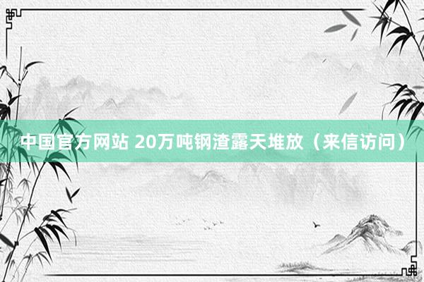 中国官方网站 20万吨钢渣露天堆放（来信访问）
