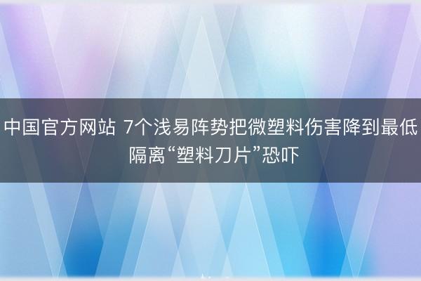中国官方网站 7个浅易阵势把微塑料伤害降到最低 隔离“塑料刀片”恐吓