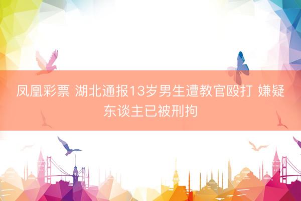 凤凰彩票 湖北通报13岁男生遭教官殴打 嫌疑东谈主已被刑拘