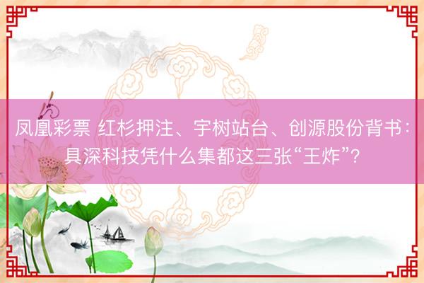 凤凰彩票 红杉押注、宇树站台、创源股份背书：具深科技凭什么集都这三张“王炸”？