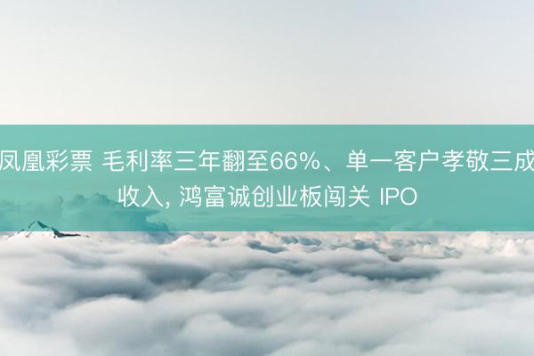 凤凰彩票 毛利率三年翻至66%、单一客户孝敬三成收入， 鸿富诚创业板闯关 IPO