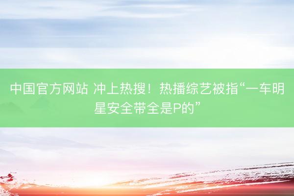 中国官方网站 冲上热搜！热播综艺被指“一车明星安全带全是P的”