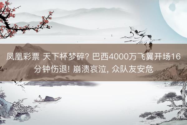 凤凰彩票 天下杯梦碎? 巴西4000万飞翼开场16分钟伤退! 崩溃哀泣, 众队友安危