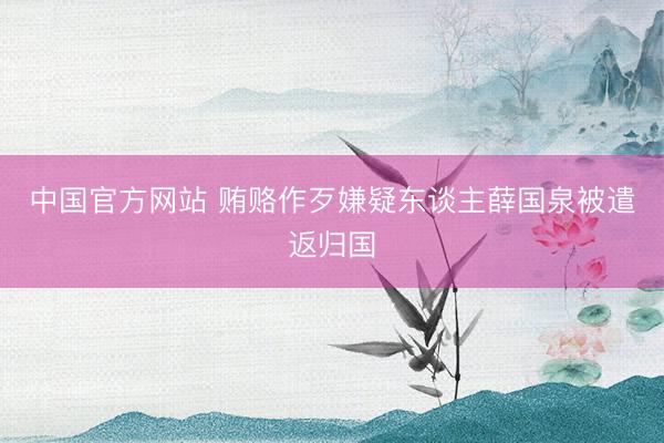 中国官方网站 贿赂作歹嫌疑东谈主薛国泉被遣返归国