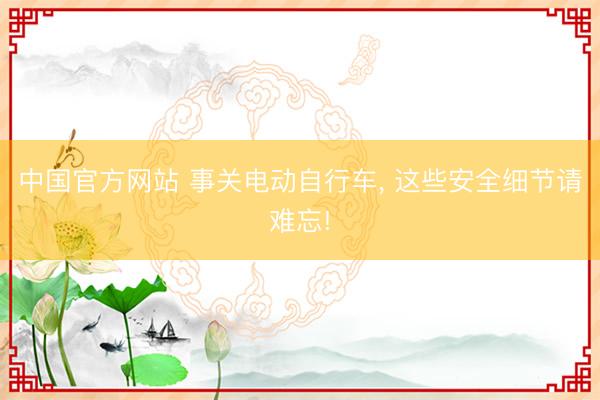中国官方网站 事关电动自行车， 这些安全细节请难忘!